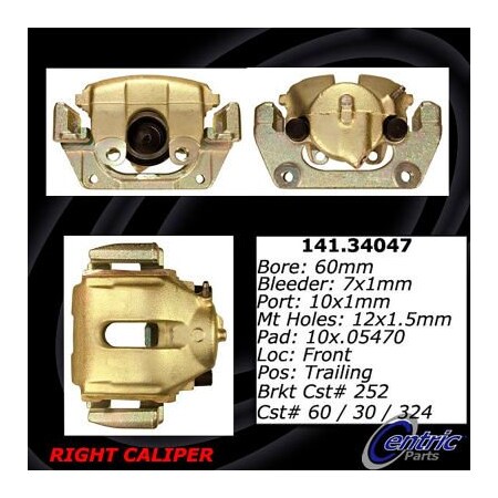 Centric Semi-Loaded Brake Caliper, Parts, 141.34047 141.34047